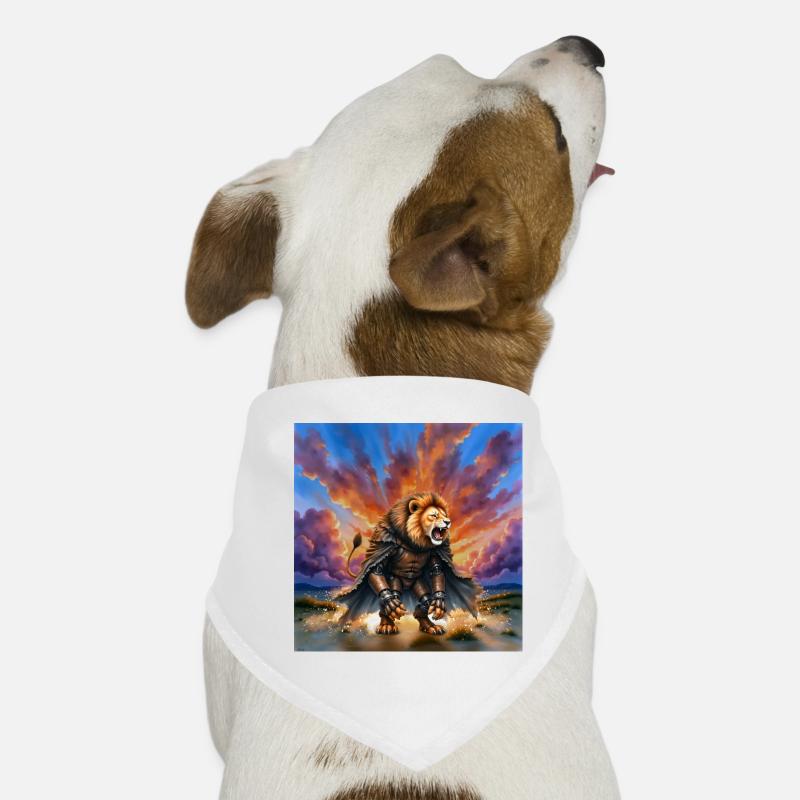 Guerrier Lion avec armure et cape Bandana pour chien
