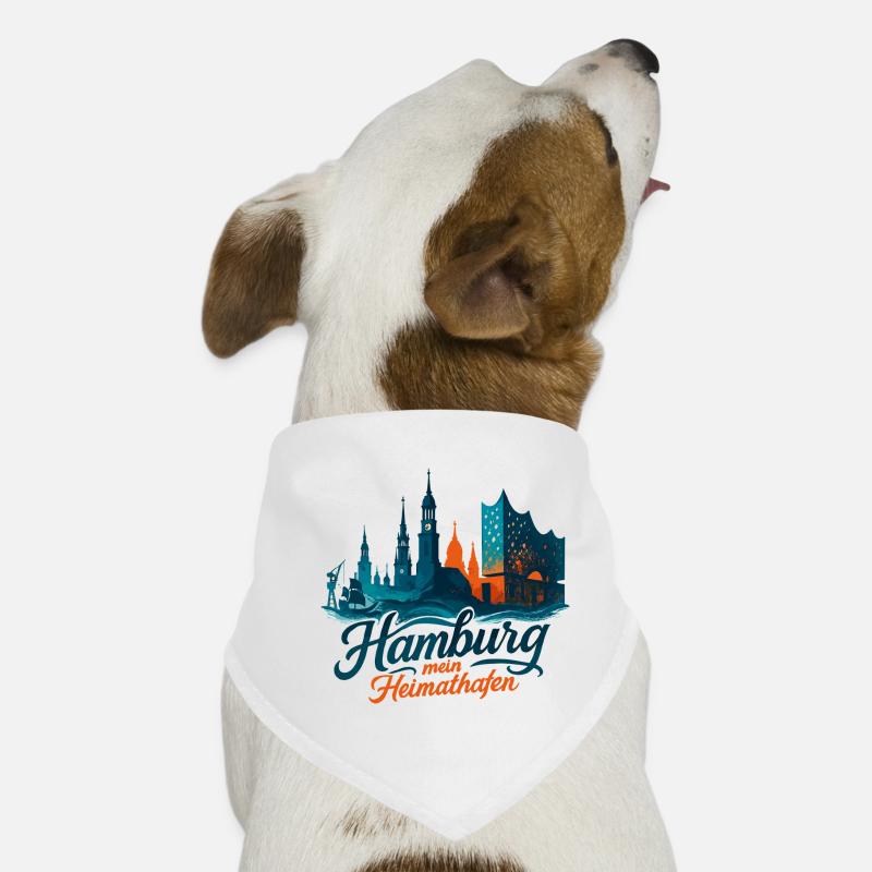 Hambourg Heimathafen Silhouette Cadeau Maritime Bandana pour chien