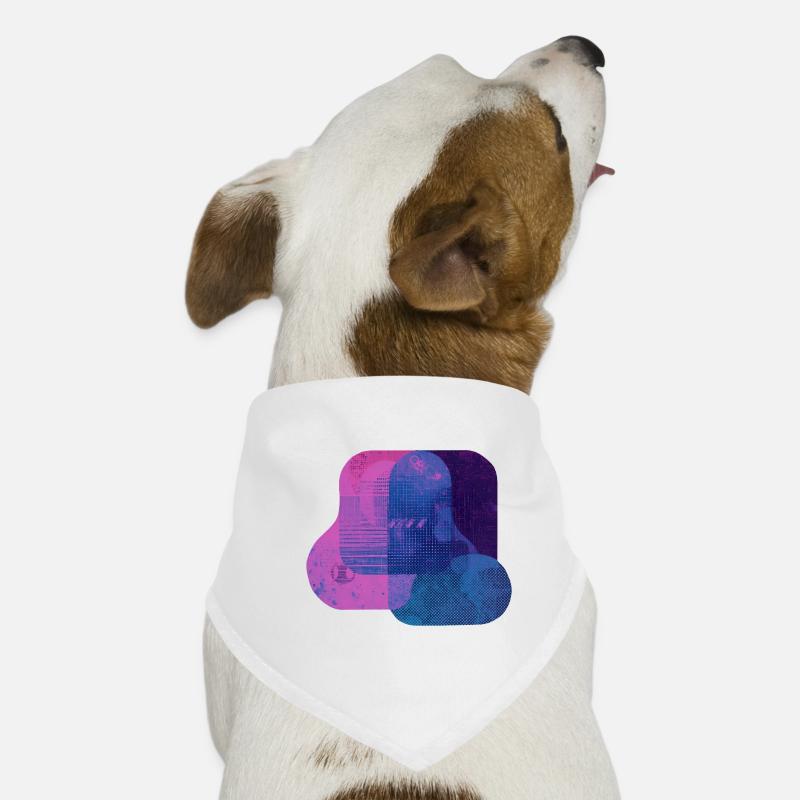 Abstract Tech Layers — Blue & Pink Digital Art Dog Bandana