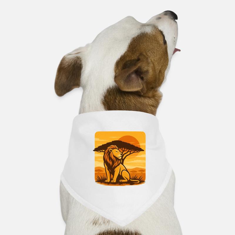 Lion avant le coucher du soleil dans la savane Bandana pour chien