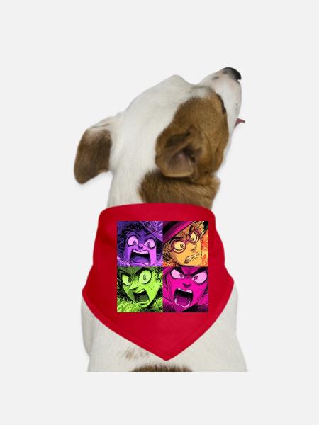 Farbenexplosion Schreie Collage Hexen - Hunde-Bandana - Rot - Vorne