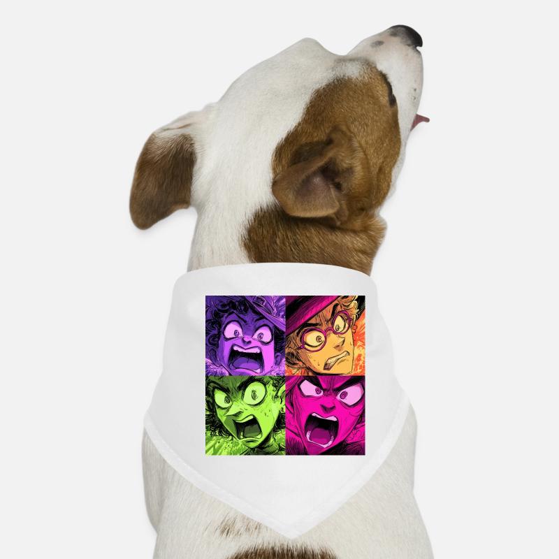 L’explosion de couleurs crie les sorcières de collage - Bandana pour chien - blanc