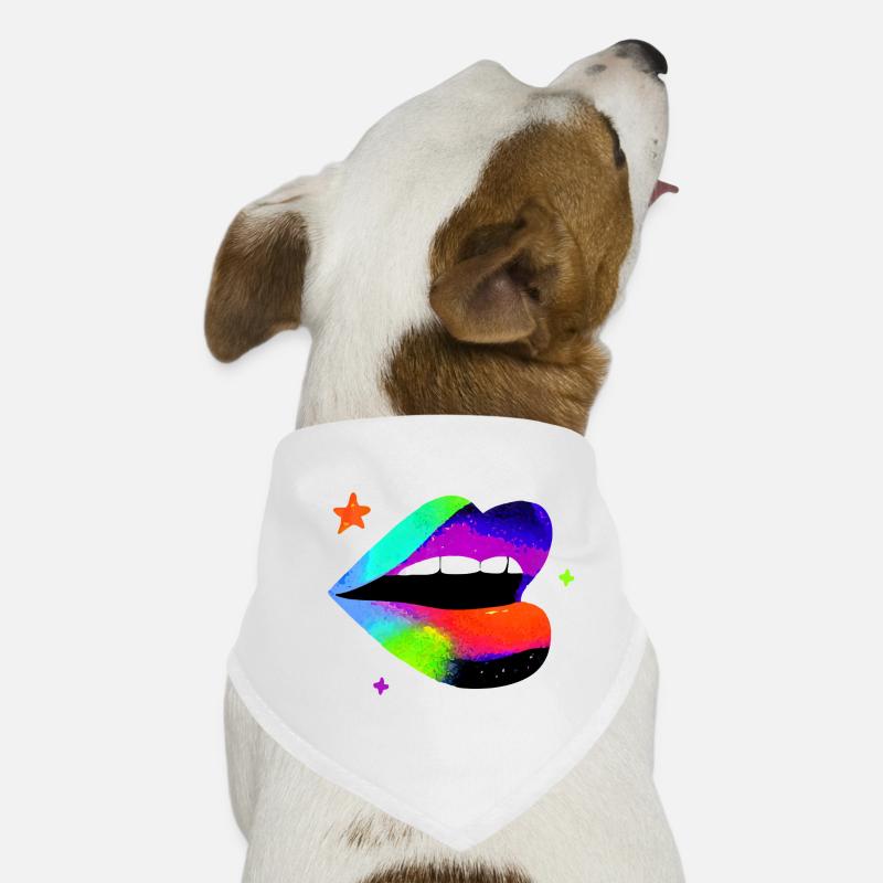 Regenbogen Lippe Pop Art Hunde-Bandana
