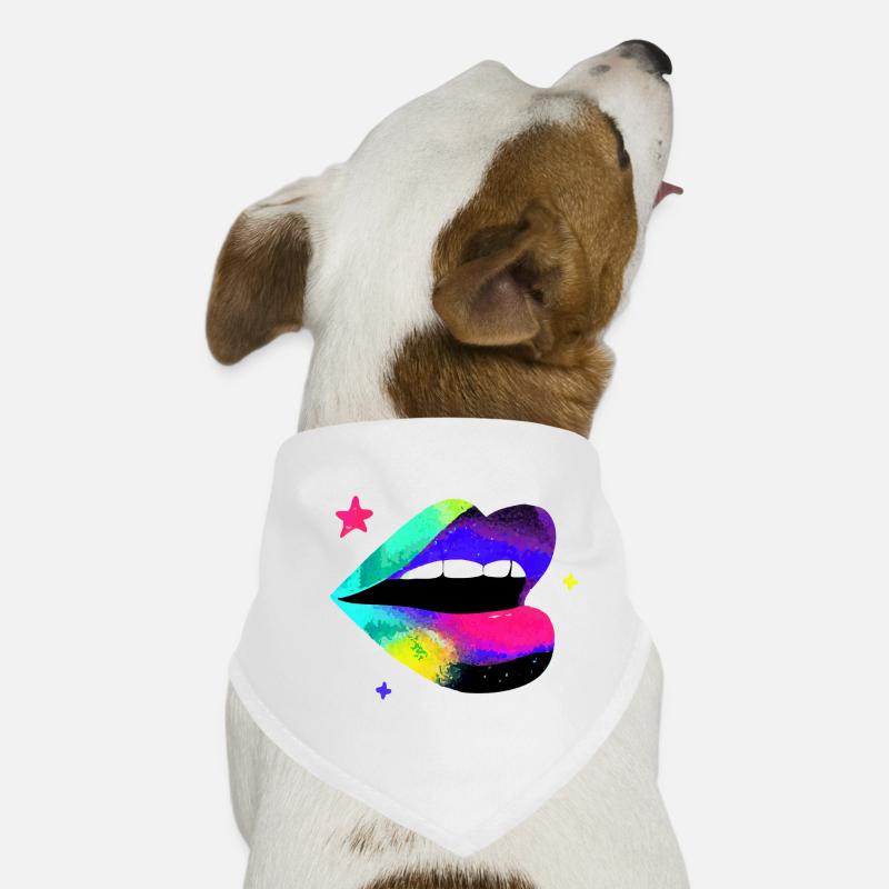 Prismatic Rainbow Lips Pop Art Dog Bandana
