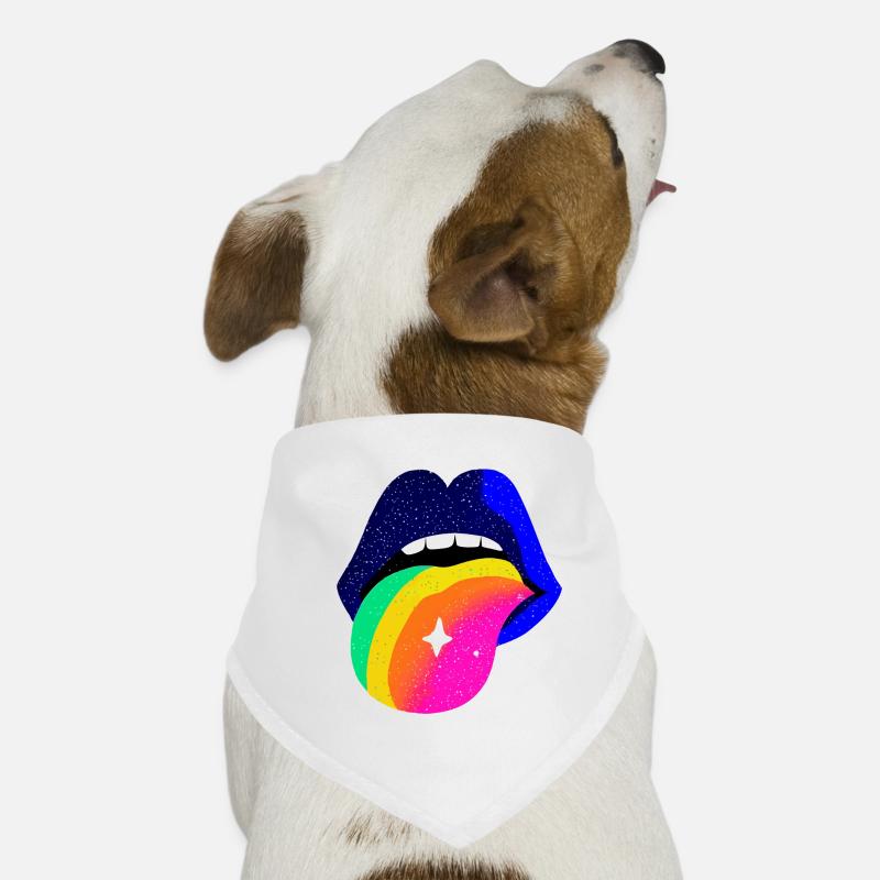 Langue arc-en-ciel Pop Art Lèvres Bandana pour chien