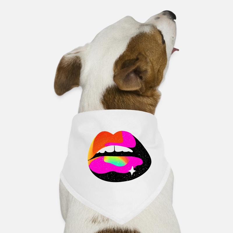 Regenbogen Lippe Pop Art Hunde-Bandana