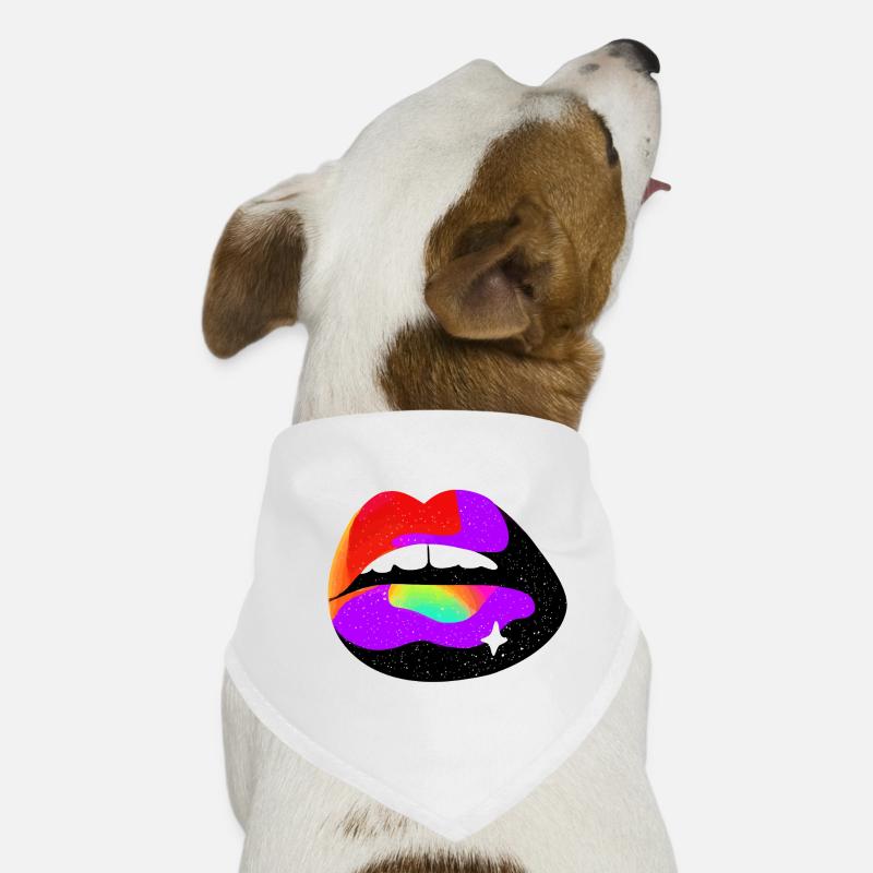 Cosmic Rainbow Lips Dog Bandana