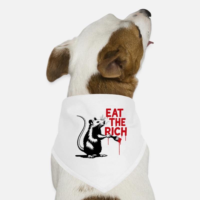 Rat with Message Eat the Rich Dog Bandana