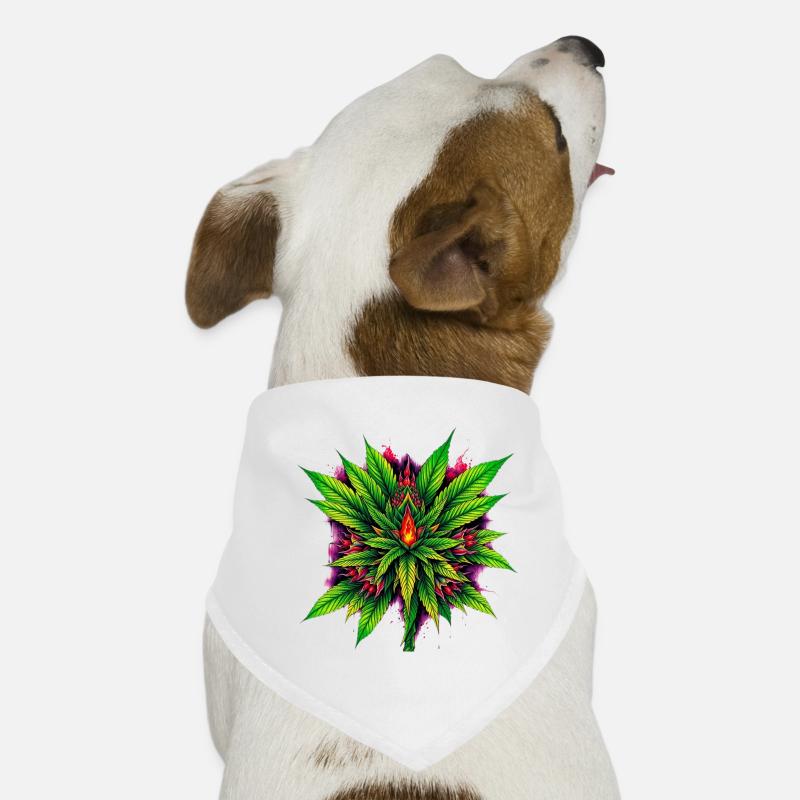 Mandala de Feu Feuille de Cannabis Étoile Bandana pour chien