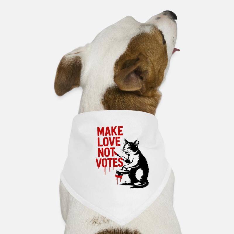 Make Love Not Votes Katze - Hunde-Bandana - Weiß