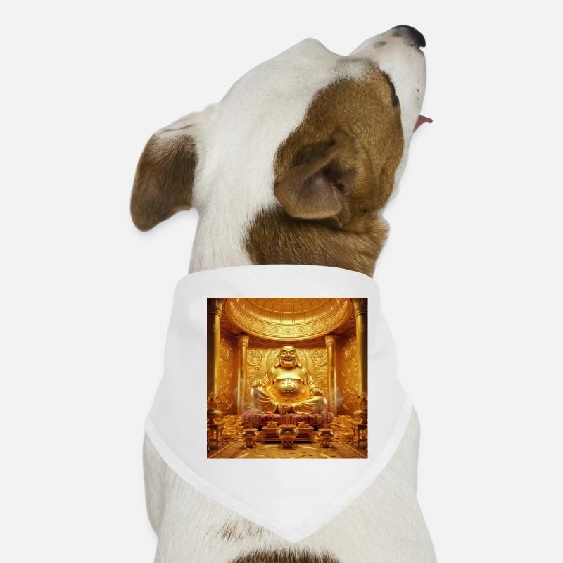 Temple de Bouddha Bitcoin doré Bandana pour chien