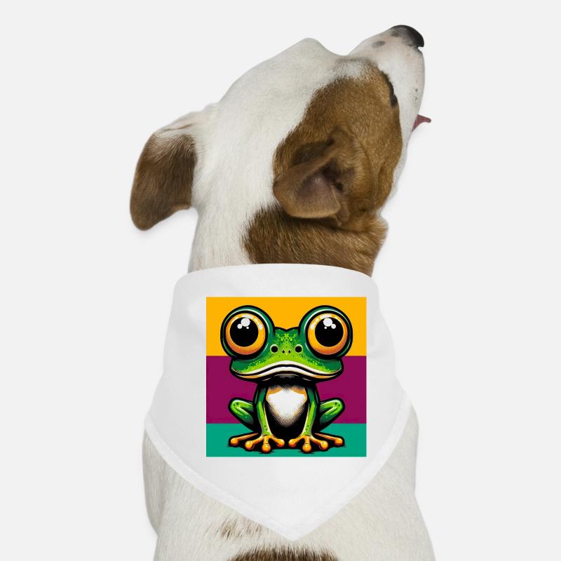 Frosch - Hunde-Bandana - Weiß