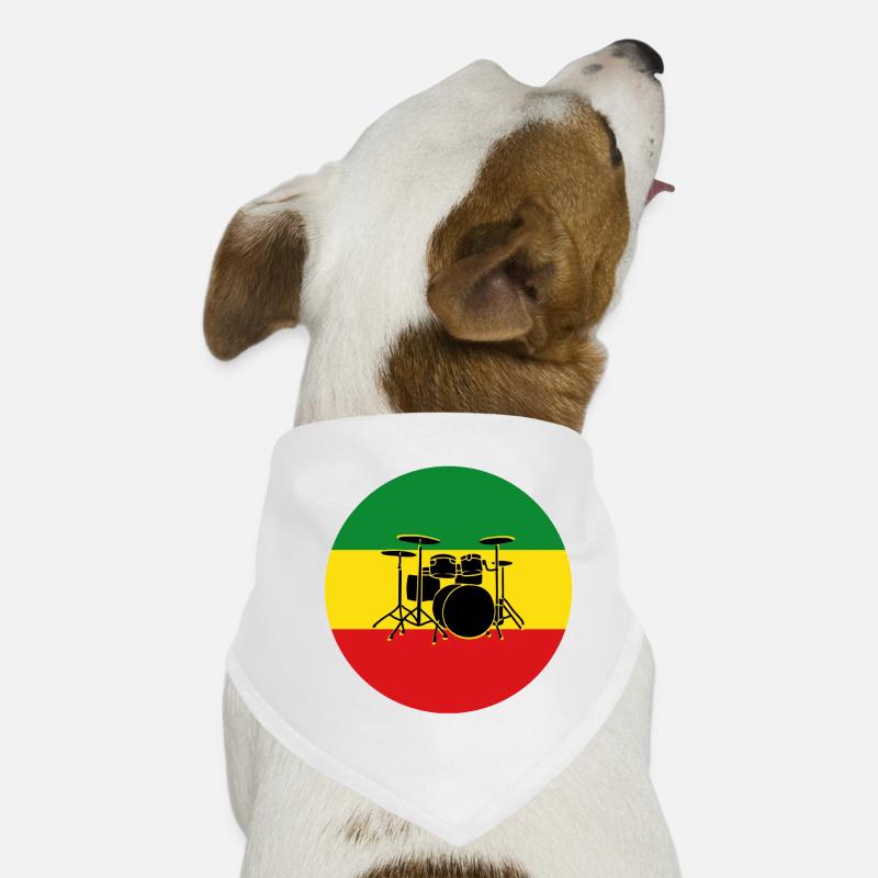 Reggae-Trommeln Silhouette - Hunde-Bandana - Weiß
