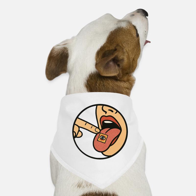 LSD blotter on tongue Dog Bandana
