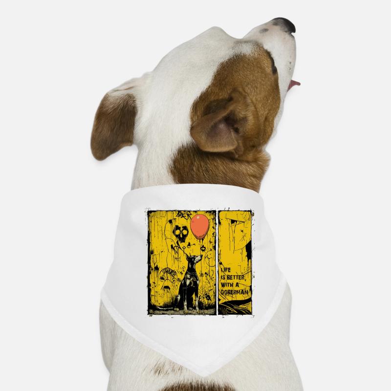 Life is Better with a Doberman | Comic Noir Style Dog Bandana