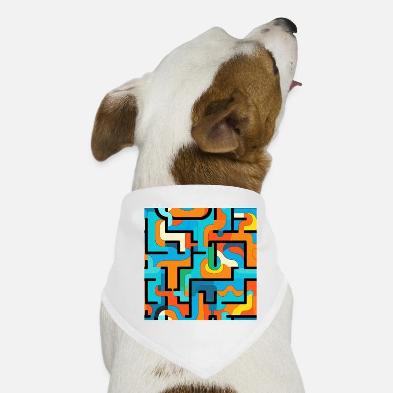 Flux de couleurs, labyrinthes géométriques Bandana pour chien
