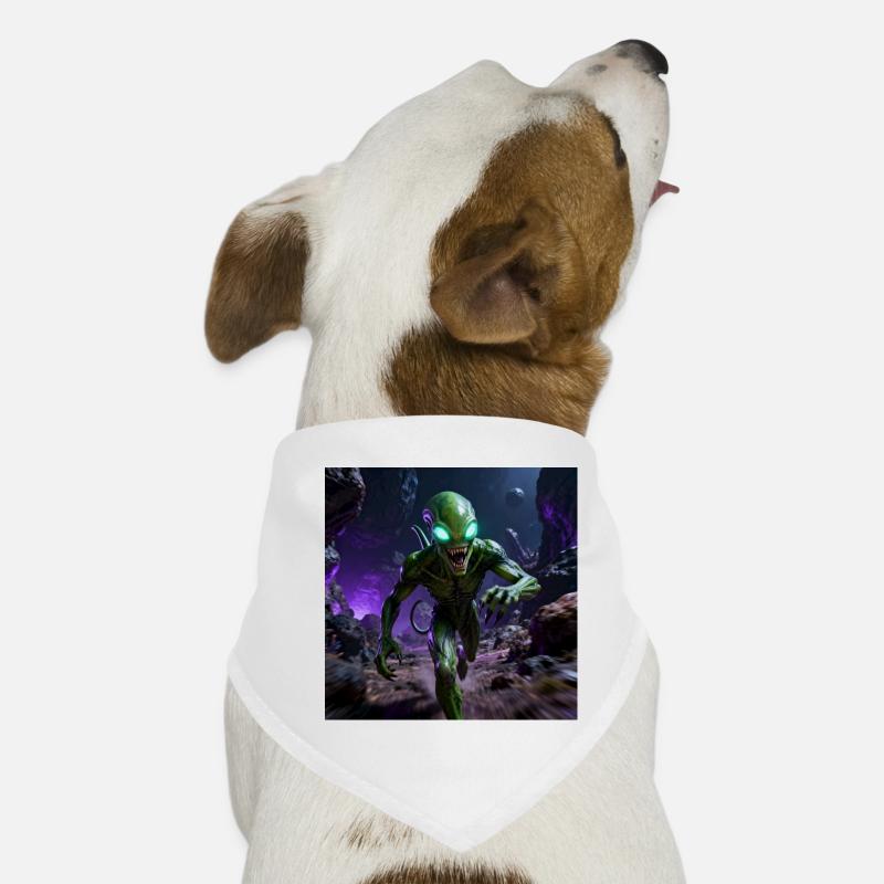 Extraterrestre vert aux yeux brillants Bandana pour chien