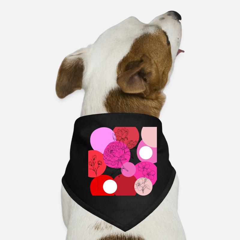 Florale Linien über Farbkreise Hunde-Bandana