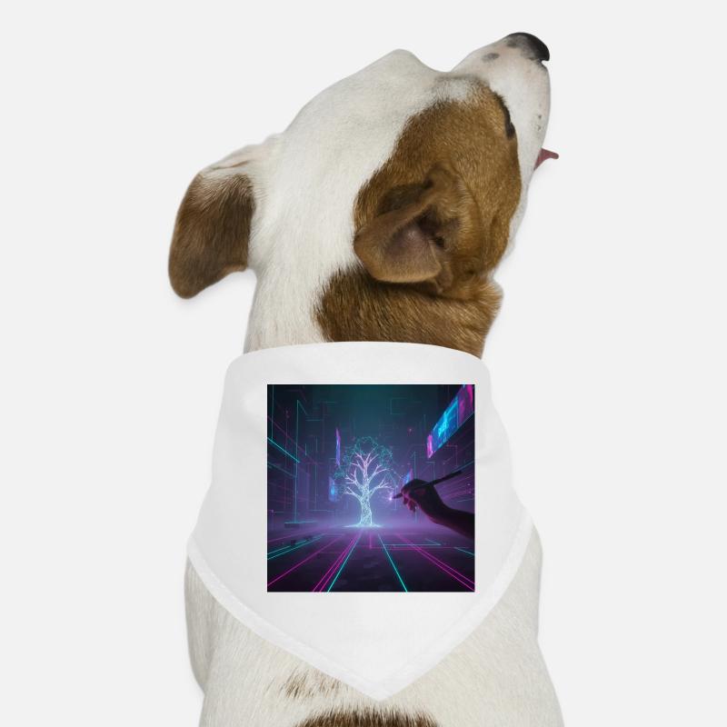 Dessin d’arbre cyberpunk Bandana pour chien