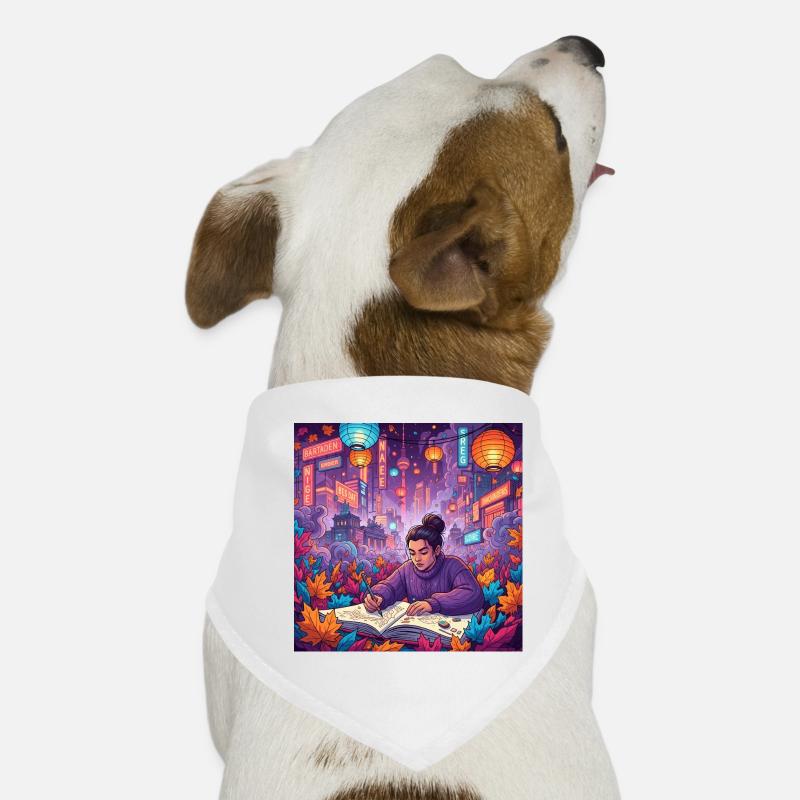 Personne en train de dessiner à Berlin à l’automne Bandana pour chien
