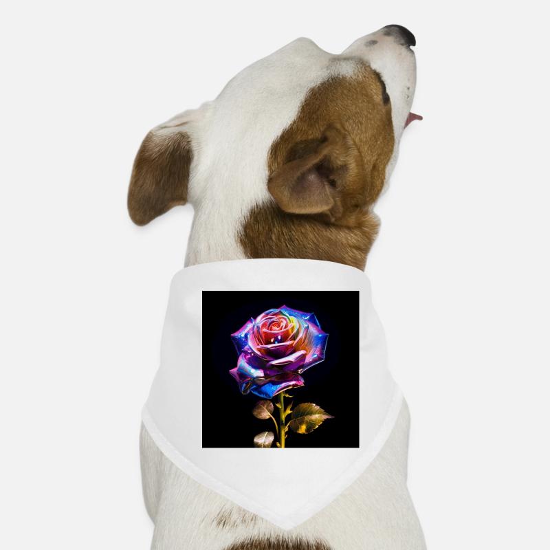 Metallisch Regenbogenrose Hunde-Bandana