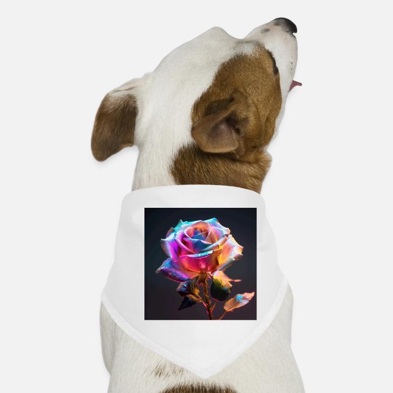 Rainbow Rose Neon Glow Dog Bandana