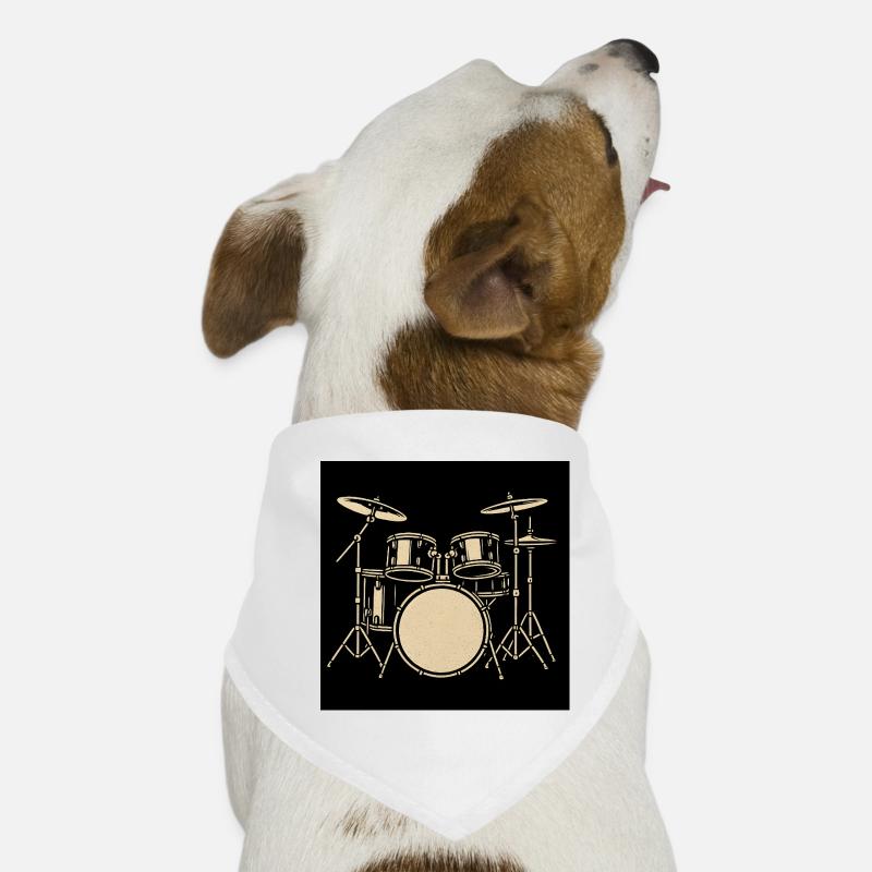 Schwarzsilbernes Drumset Illustration Hunde-Bandana