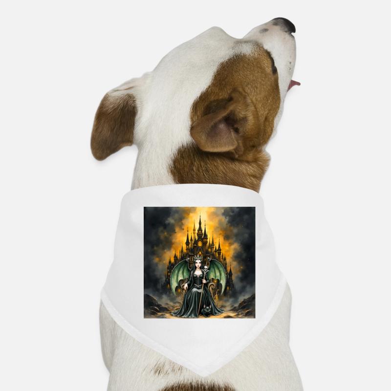 Winged sorceress before castle Dog Bandana