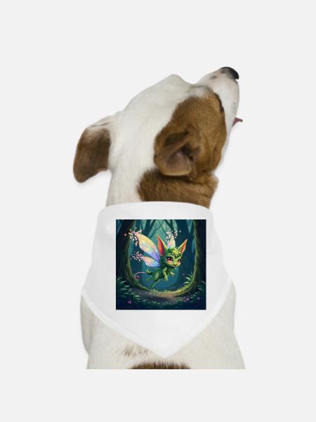 Forest Rainbow Dragon - Dog Bandana - white - Front