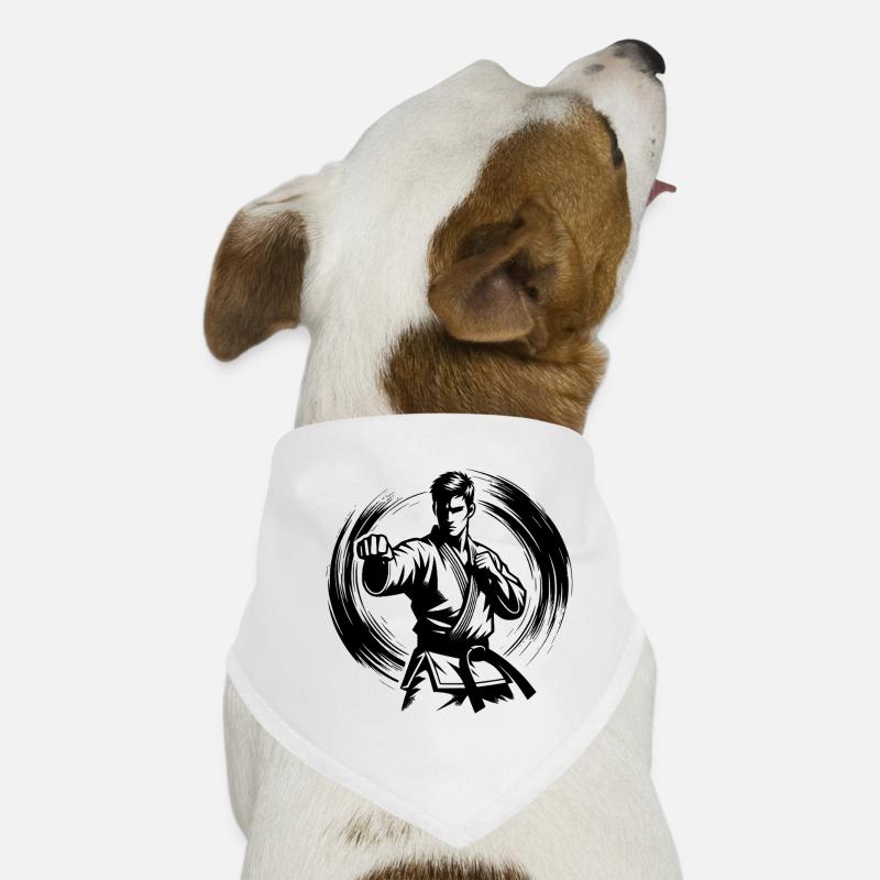 Dynamische Kampfpose Perfekte Karate Silhouette Hunde-Bandana