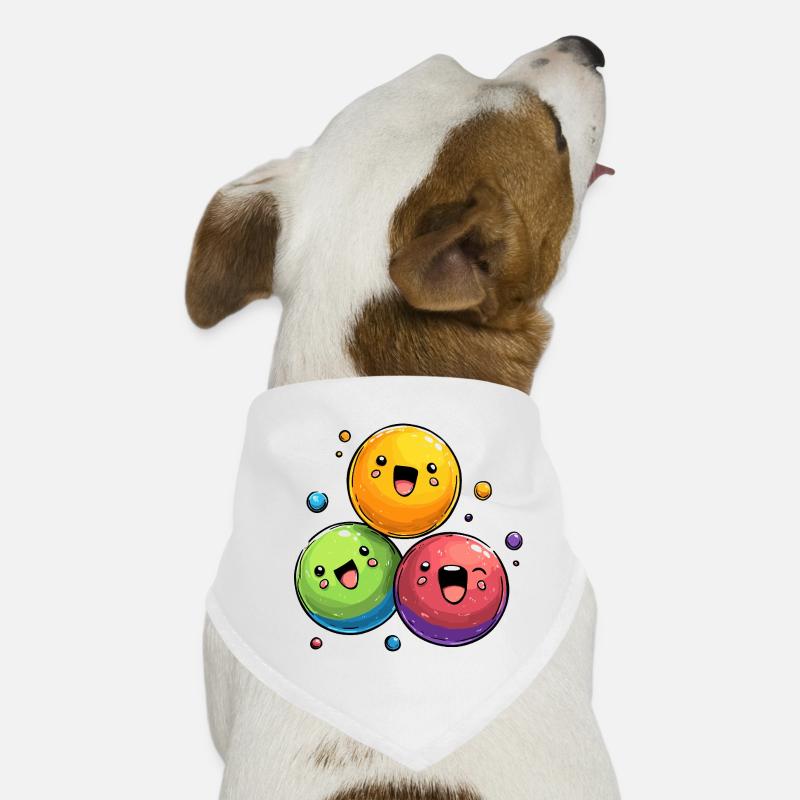 Dessin animé aux boules colorées Bandana pour chien