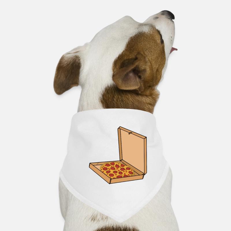 Pizza mit Pepperoni in einer Schachtel Hunde-Bandana