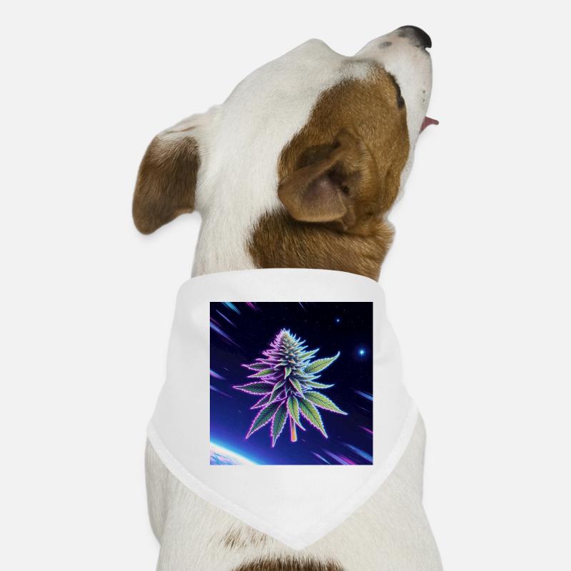 Feuille de cannabis néon spatiale Bandana pour chien