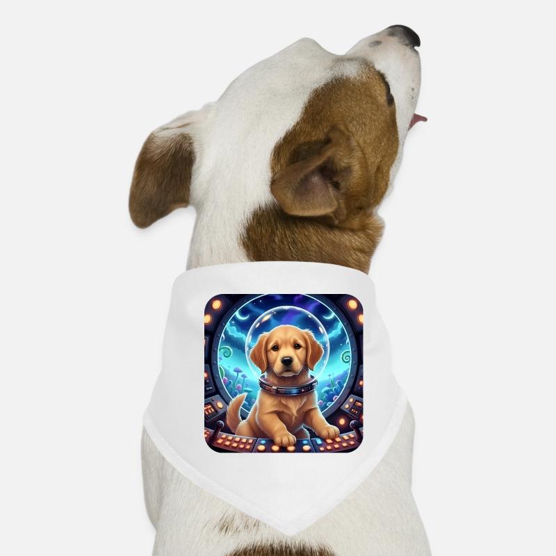 Astronaute chiot avec un casque spatial Bandana pour chien