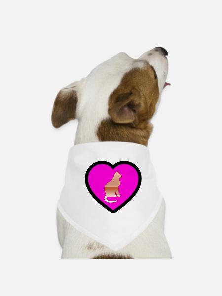Katze - Hunde-Bandana - Weiß - Vorne