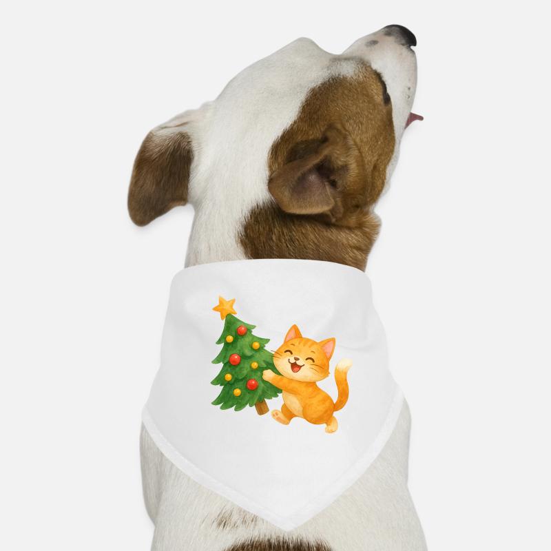 Katzenglück am Weihnachtsbaum Hunde-Bandana