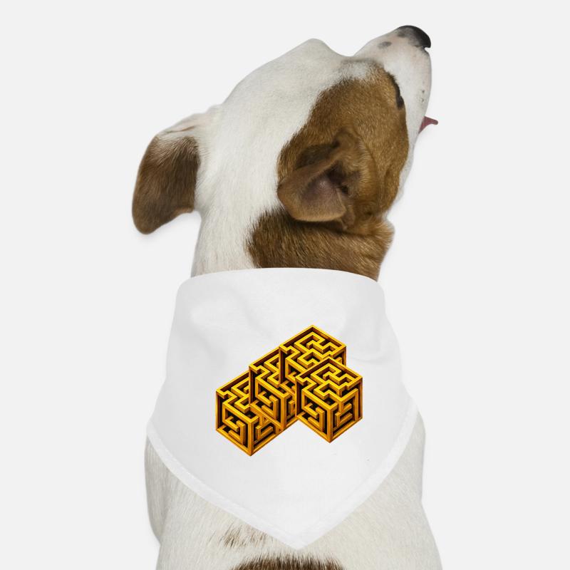Golden Labyrinth Cube Dog Bandana