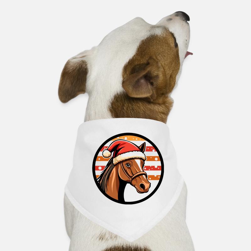 Weihnachtspferd im Santa Hut Hunde-Bandana