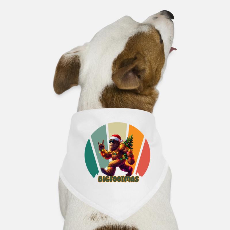 Bigfoot Christmas Retro Dog Bandana
