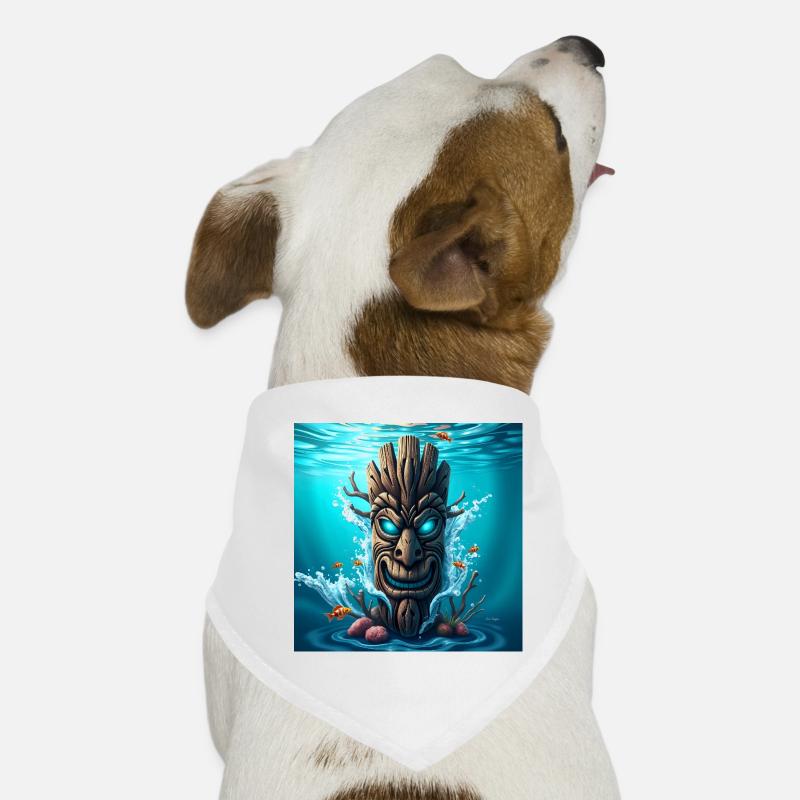 Underwater Tiki Mask Dog Bandana