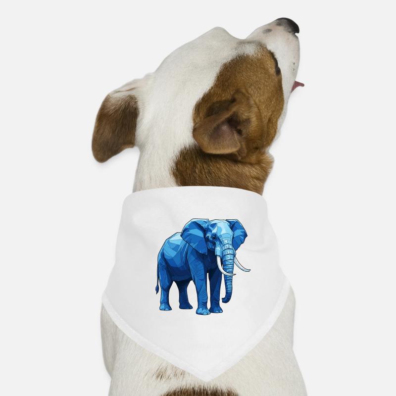 Éléphant bleu géométrique Bandana pour chien