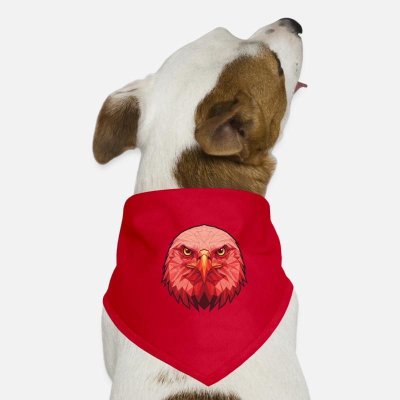 Red Eagle Lowpoly Portrait Dog Bandana