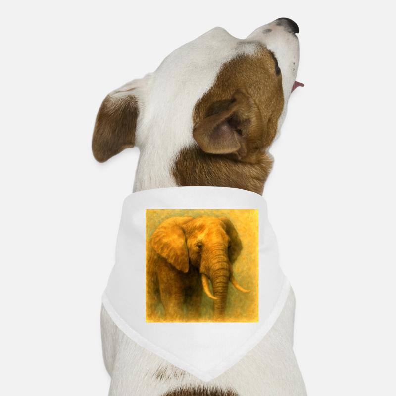 Golden Elephant in Painted Style Dog Bandana