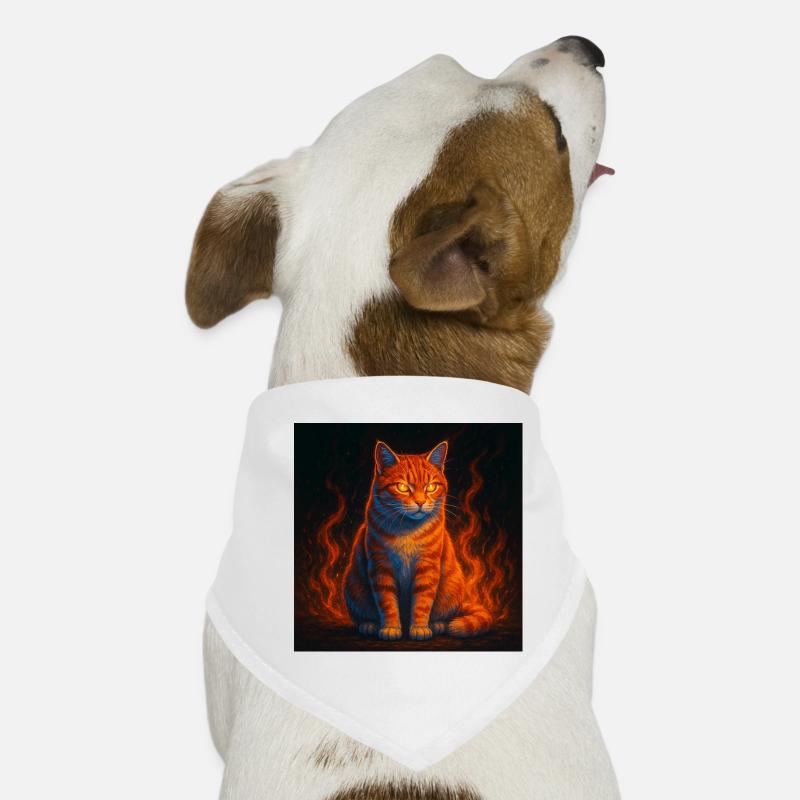 Le regard enflammé du chat de feu Bandana pour chien