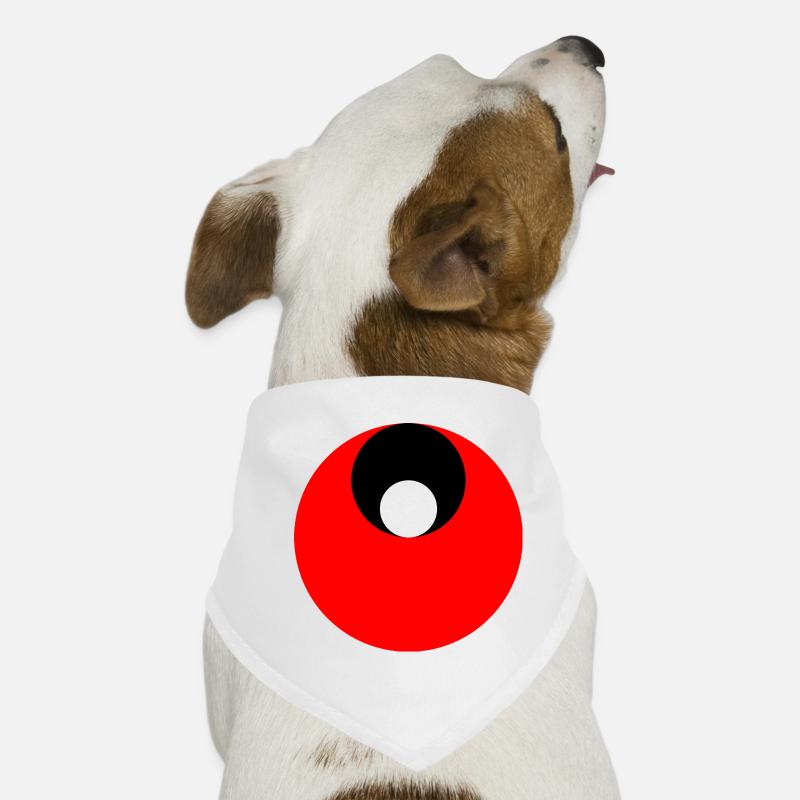 3 circles, red, black and white Dog Bandana