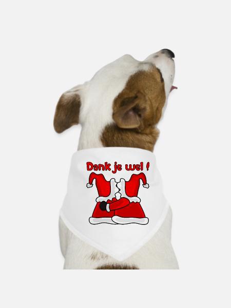 Danke, Weihnachtsmann - Hunde-Bandana - Weiß - Vorne