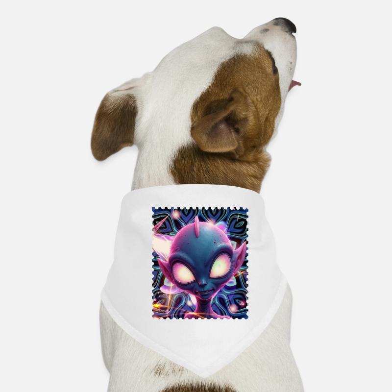 Portrait d’extraterrestre néon dans Psychedelicht Bandana pour chien