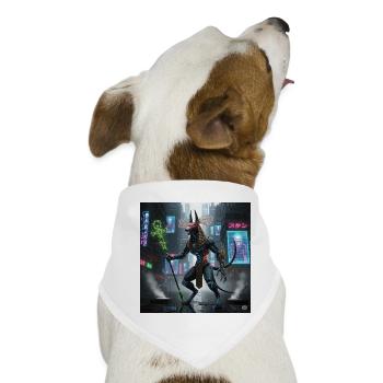 Anubis-Mechaniker im städtischen Neon - Hunde-Bandana - Weiß - Vorne