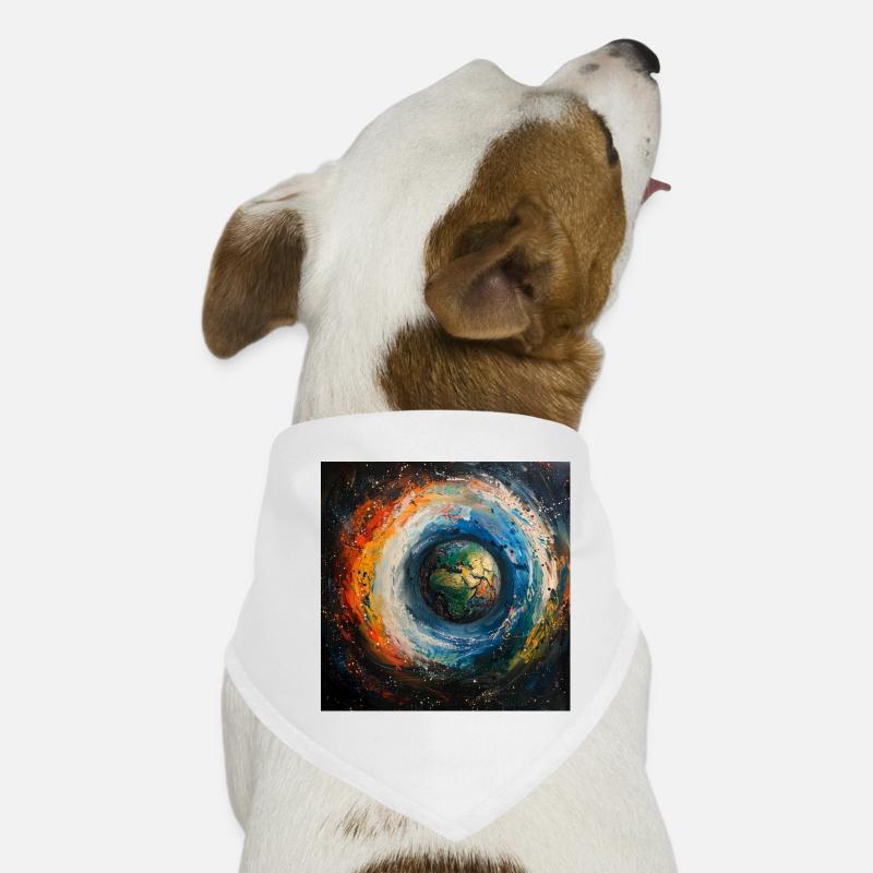 Le monde de la Terre dans un tourbillon de couleurs Bandana pour chien