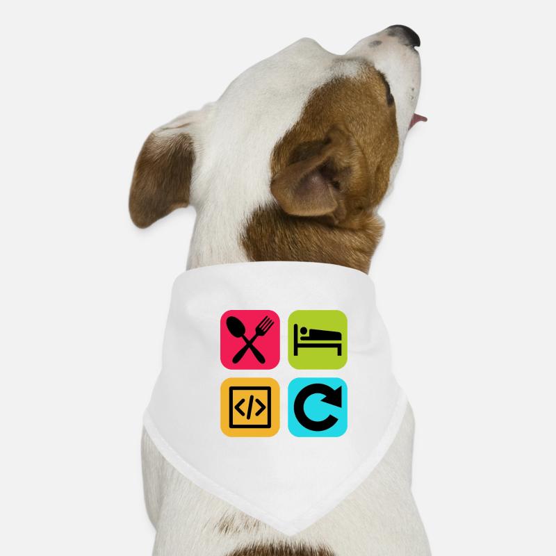 Eat Sleep Code Repeat Funny Quote Dev Dog Bandana